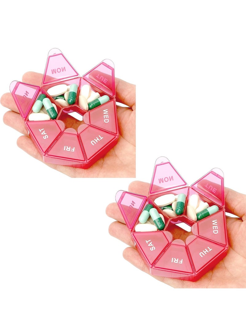 منظم حبوب يومي لمدة 7 أيام، علبة صغيرة الحجم مناسبة للسفر للفيتامينات والمكملات الغذائية، سهلة الحمل والتنظيم. - Image 5